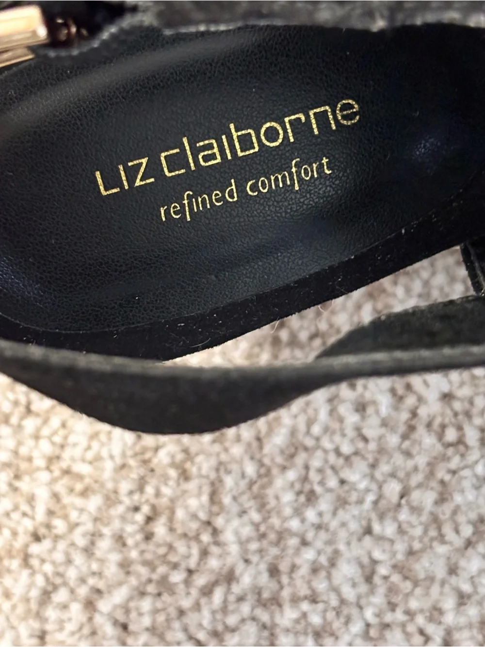 Liz Claiborne Hardie Black Wedge Espadrille Size 7 NWOB